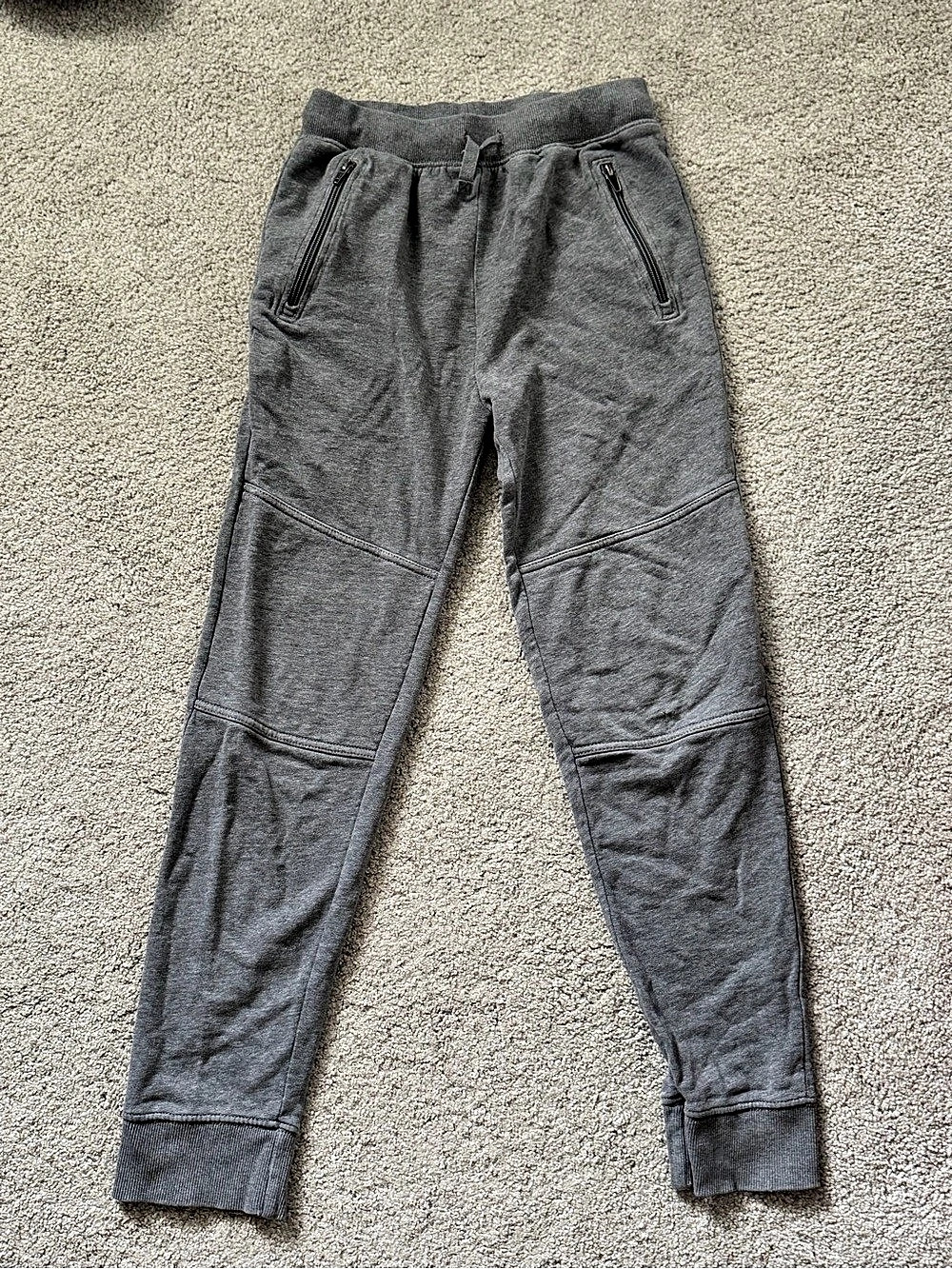 Hanna Andersson Slim Fit French Terry Double Knee Sweatpants Boys 12 Gray